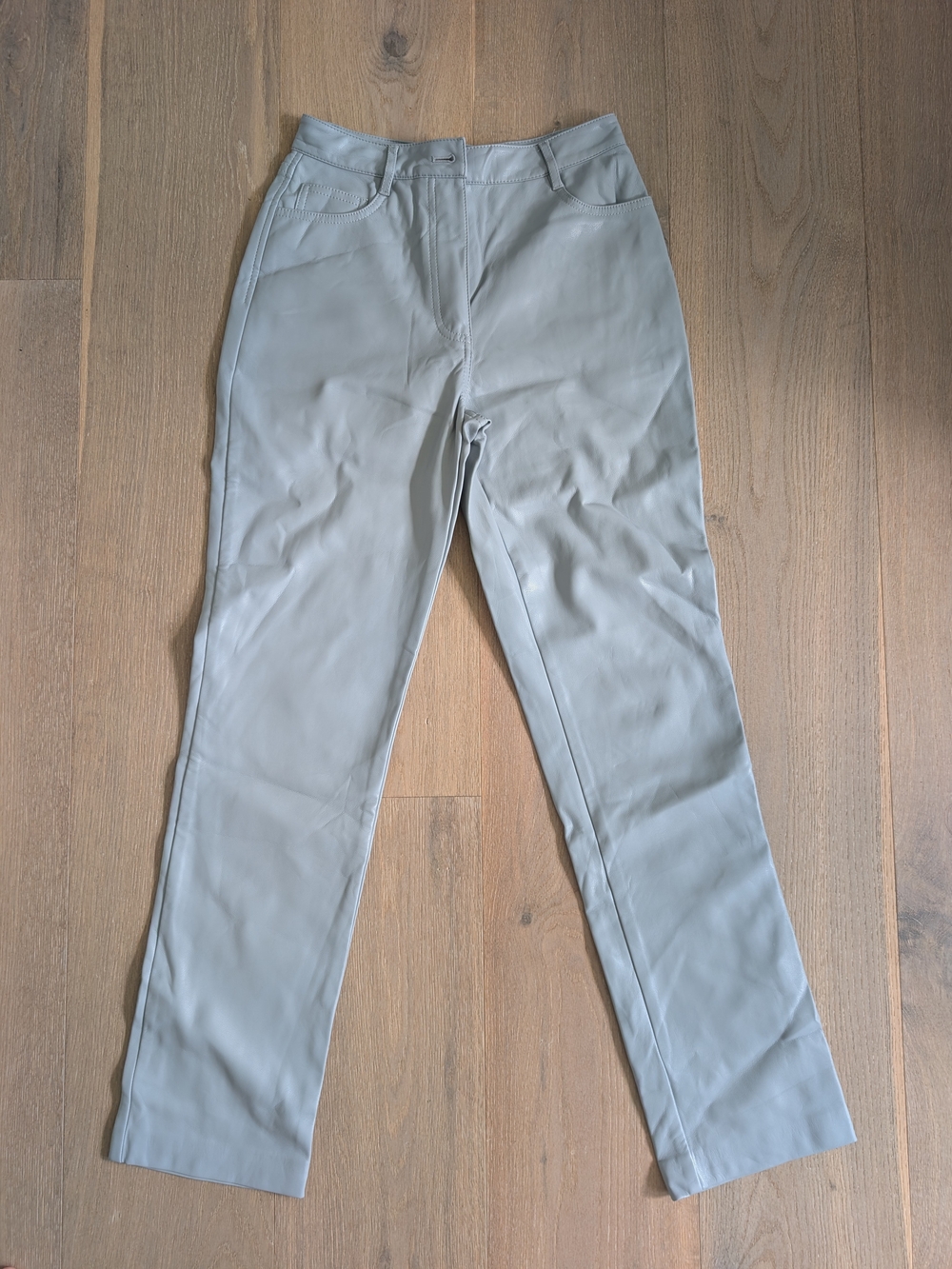 Oak + Fort Faux Leather Pants – Light Gray